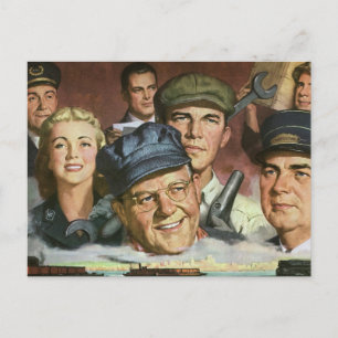 Geschäftsberufe, Vintage-Patriotismus Patriotismus Postkarte