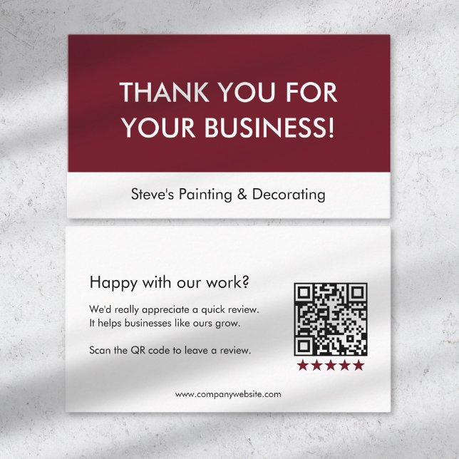 Geschäftsbewertung Danke QR-Code Empfehlungskarte (Von Creator hochgeladen)