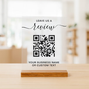 Geschäftsbewertung mit QR-Code Acrylschild