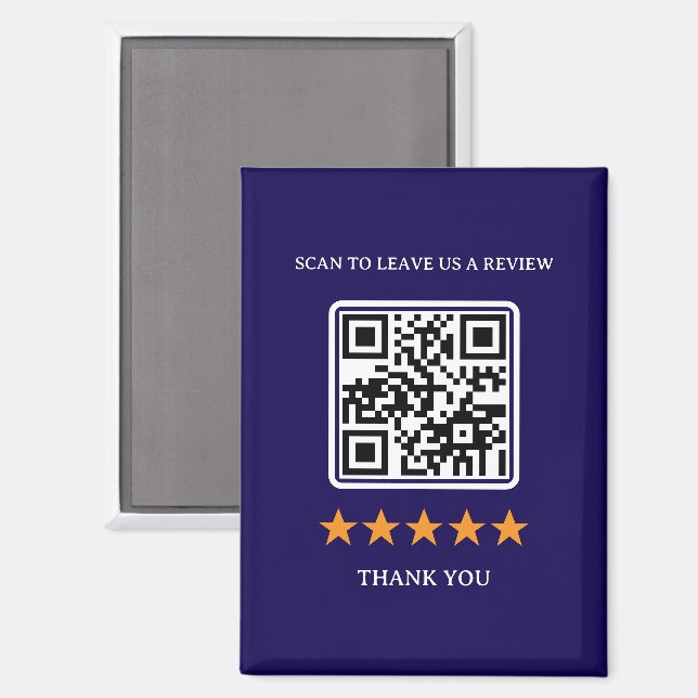 Geschäftsbewertungslink-QR-Code 2,5" x 3,5" Magnet (Vorderseite/Rückseite)