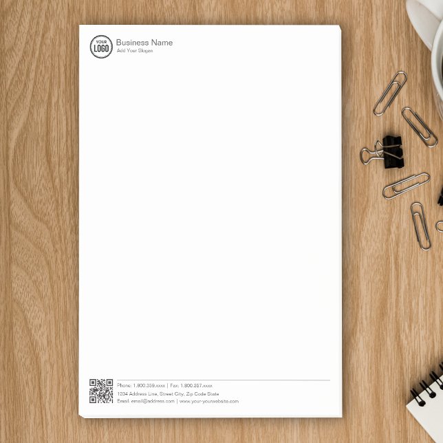 Geschäftsbriefvorlage mit Logo und QR-Code Post-it Klebezettel (Von Creator hochgeladen)