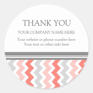 Geschäftsdanken Firmenname Coral Zickzack Runder Aufkleber