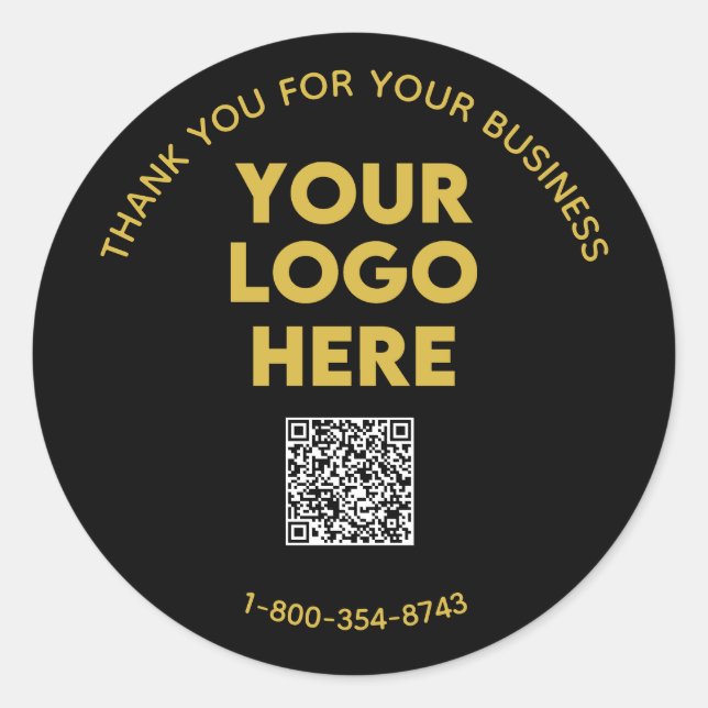 Geschäftsdanken für den benutzerdefinierten QR-Cod Runder Aufkleber (Vorderseite)
