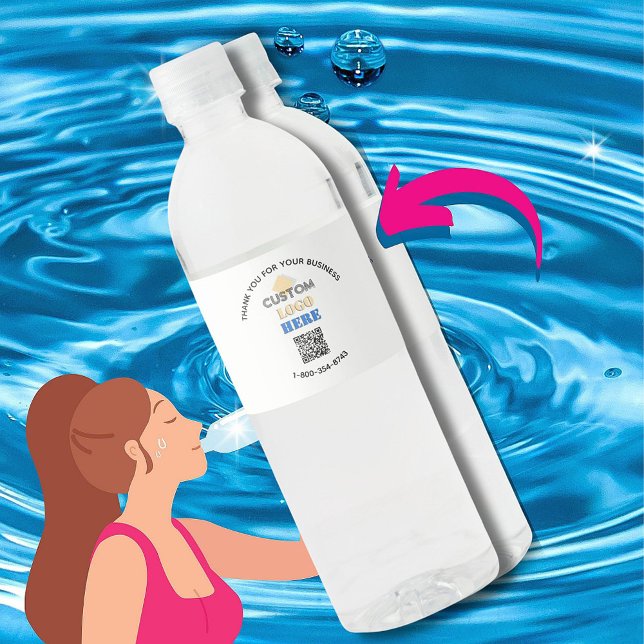 Geschäftsdanken für den benutzerdefinierten QR-Cod Wasserflaschenetikett (Von Creator hochgeladen)