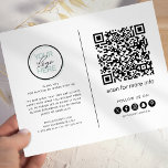 Geschäftsdanken Hinweis QR Code Flyer<br><div class="desc">Business danke Ihnen Flyer Einkauf einfügen ist eine einfache Möglichkeit,  um Kunden und Kunden zu danken,  die eine Bestellung. Der Flyer enthält Ihr Firmenlogo,  Firmenkontaktdaten,  Social Media Accounts,  QR Code und eine personalisierte Danksagung.</div>