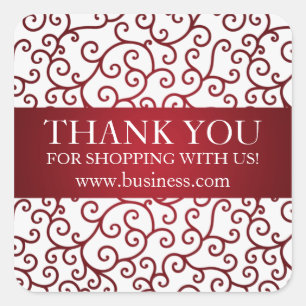 Geschäftsdanken Moderne Wirbel Rot Quadratischer Aufkleber