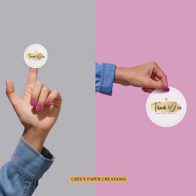 Geschäftsdanken Sie Stickers Gold, Circle Aufklebe (Von Creator hochgeladen)