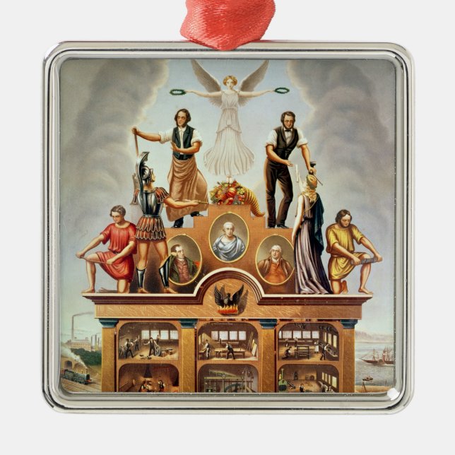 Geschäftsemblem der amalgamierten Gesellschaft Silbernes Ornament (Vorne)