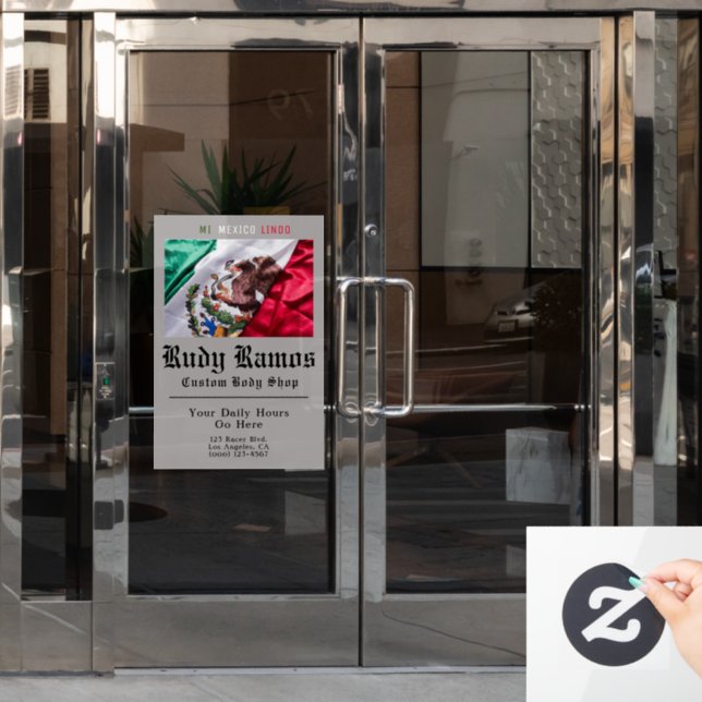 Geschäftsfenster für mexikanische Flaggen und Ansc Fensteraufkleber (Büro Tür)
