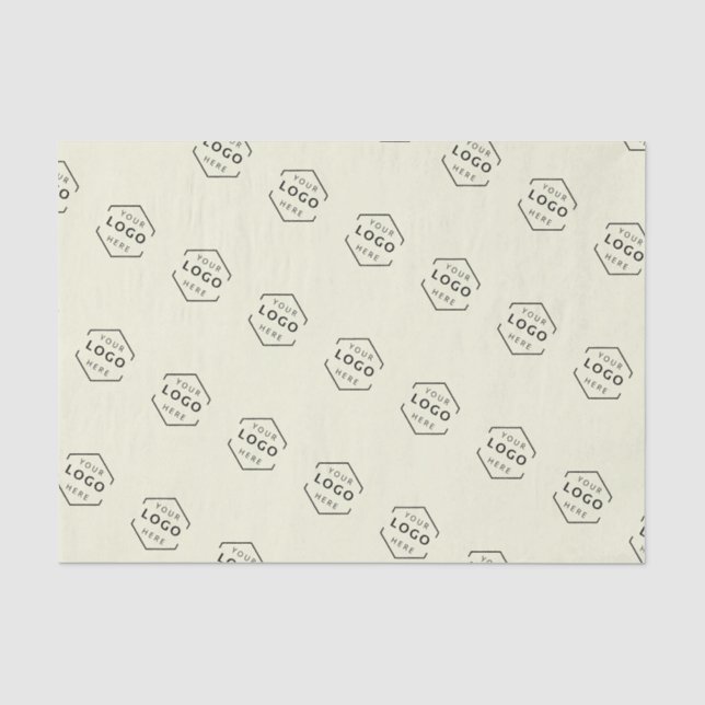 Geschäftsfirma Benutzerdefiniertes Logo Beige Seidenpapier (Vorderseite)