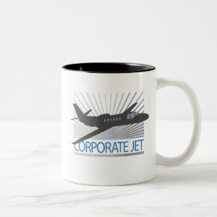 Geschäftsflugzeug-Flugzeuge Zweifarbige Tasse