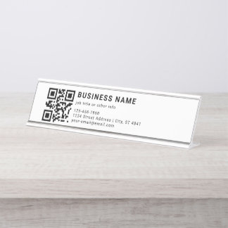 Geschäftsfördernder QR-Code Schreibtischnamensplakette