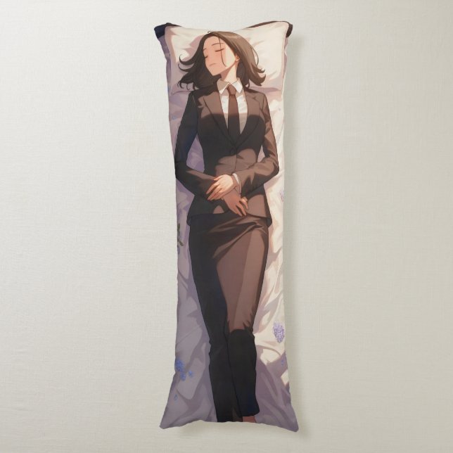 Geschäftsfrau Anime Seitenschläferkissen (Vorderseite Vertikal)