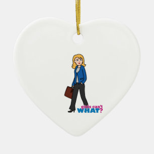 Geschäftsfrau - leicht/blonde keramik ornament