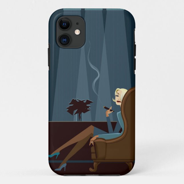 Geschäftsfrau-rauchende Zigarre Case-Mate iPhone Hülle (Rückseite)