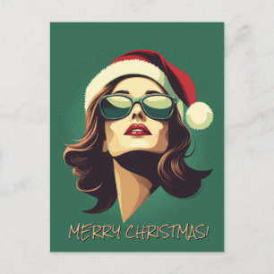 Geschäftsfrau Weihnachtsfeier Postkarte