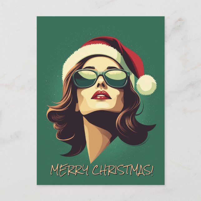 Geschäftsfrau Weihnachtsfeier Postkarte (Vorderseite)