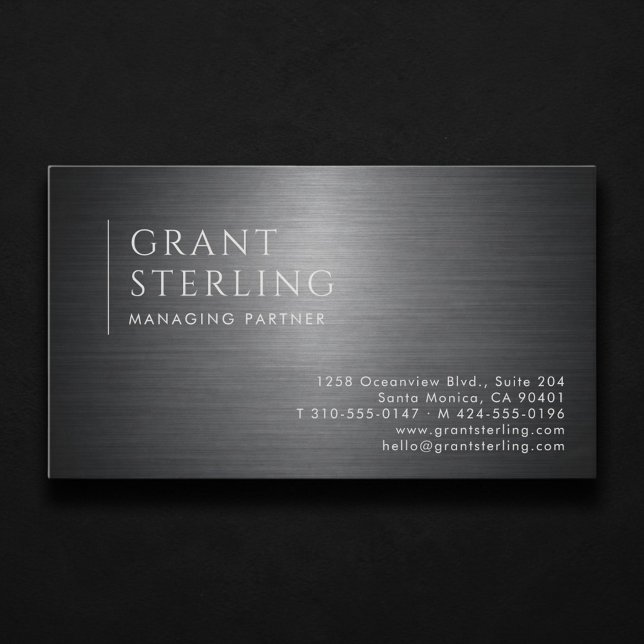 Geschäftsführender Partner Metallic Professional Visitenkarte (Von Creator hochgeladen)