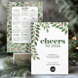 Geschäftsgrüße mit Kalender und Logo für 2024 Feiertagskarte