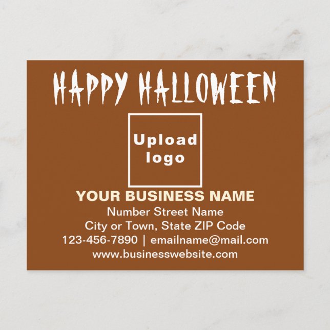 GeschäftsHalloween-Gruß auf der braunen Postkarte (Vorderseite)