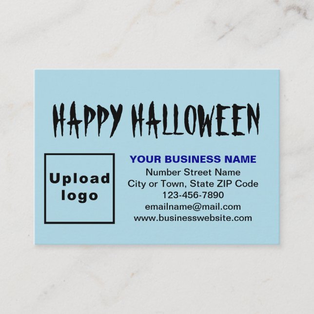 GeschäftsHalloween-Gruß auf Light Blue Begleitkarte (Vorderseite)