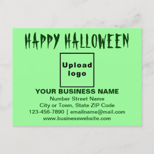 GeschäftsHalloween-Gruß auf Light Green Postkarte