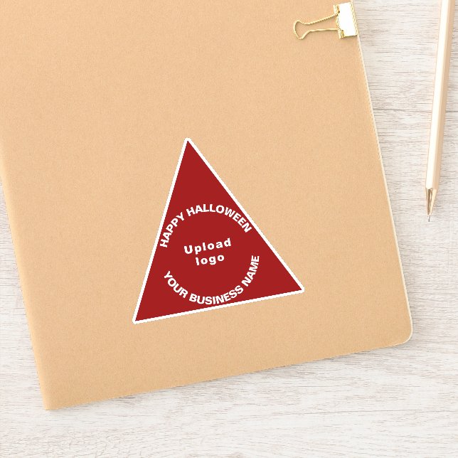 GeschäftsHalloween-Gruß auf Red Triangle Vinyl Aufkleber (Notizbuch)