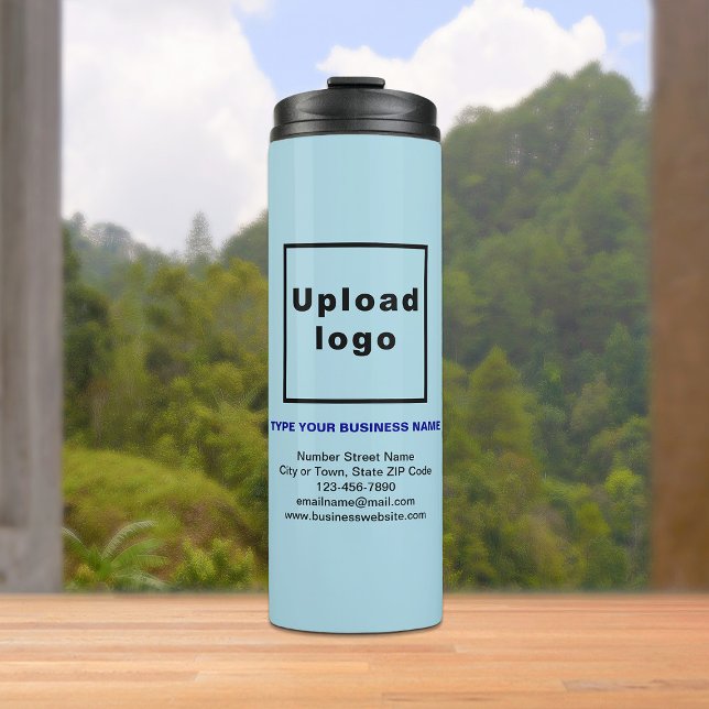 Geschäftsinformationen Light Blue Thermal Tumbler Thermosbecher (Build brand name awareness. Your business brand on light blue thermal tumbler.)