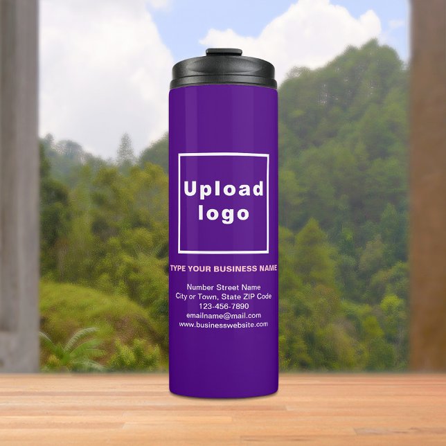 Geschäftsinformationen Lila Thermal Tumbler Thermosbecher (Build brand name awareness. Your business brand on purple thermal tumbler.)