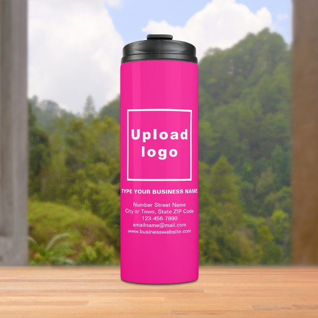 Geschäftsinformationen rosa Wärmeleiter Thermosbecher (Build brand name awareness. Your business brand on pink thermal tumbler.)