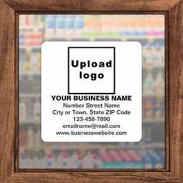 Geschäftsinformationen zu Weißem Grossquadrat Viny Aufkleber