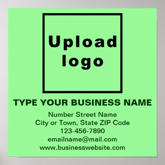 Geschäftsinformationen zum hellgrünen Plakat (Vorne)