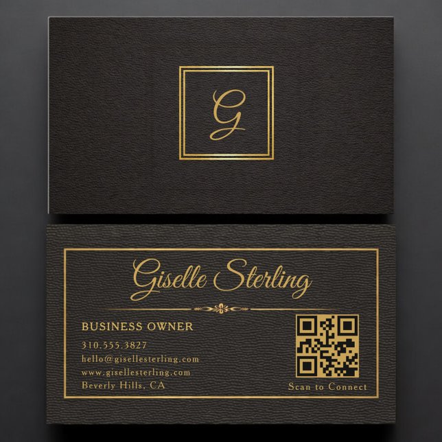 Geschäftsinhaber-Monogramm-QR-Code Visitenkarte (Von Creator hochgeladen)