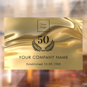 Geschäftsjahre mit Gold-Logo Fensteraufkleber