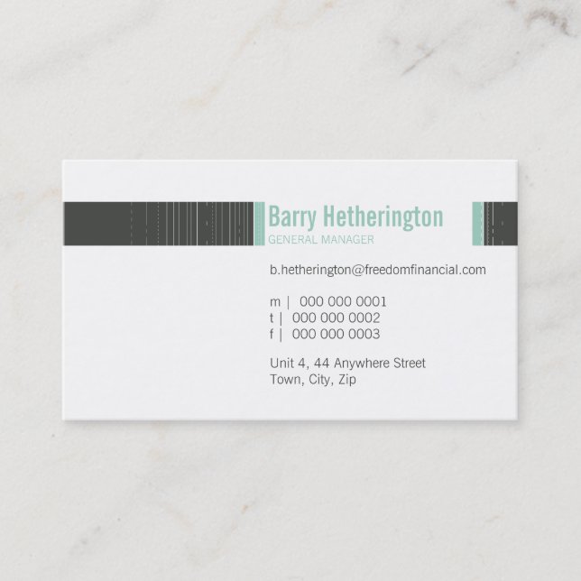 GESCHÄFTSKARTE: angesagt 8 Visitenkarte (Vorderseite)