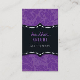 GESCHÄFTSKARTE, ausgeklügelt, schwarz, lila Visitenkarte