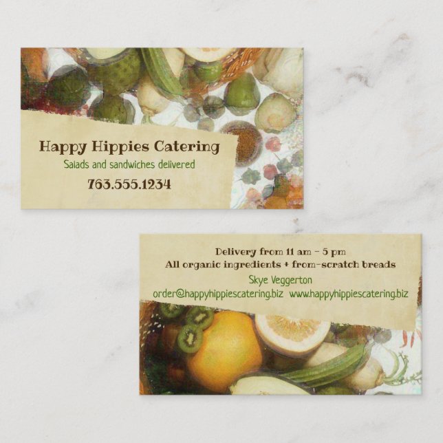 Geschäftskarte des Fruchtgemüses vegane gesunde Visitenkarte (Vorne/Hinten)