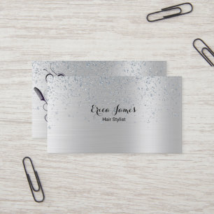Geschäftskarte des Silver Glitter Beauty Salons Visitenkarte