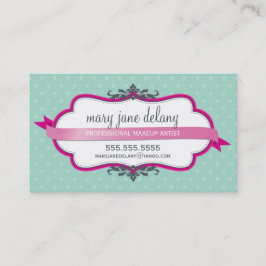 GESCHÄFTSKARTE elegant fett-fuschia rosa Minzgrün Visitenkarte