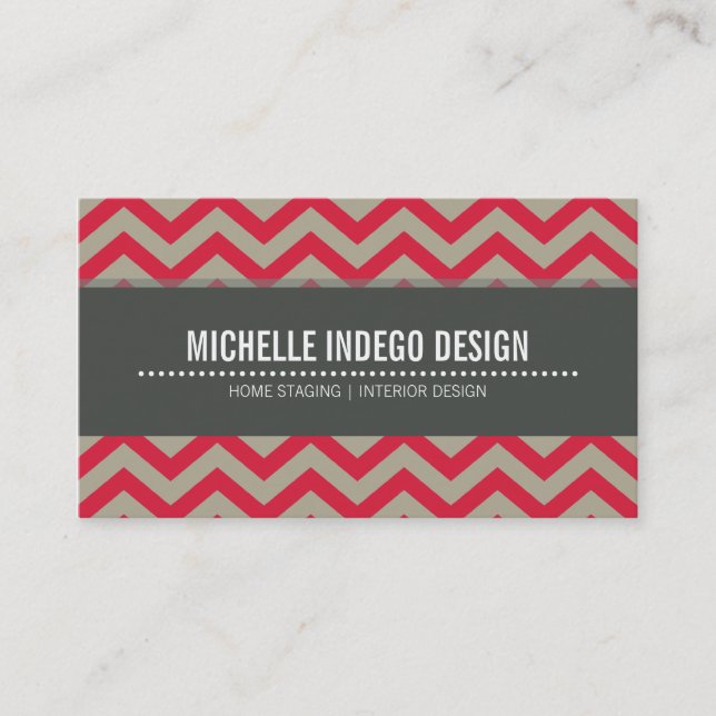 GESCHÄFTSKARTE: fett Zickzack Muster Visitenkarte (Vorderseite)