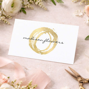 Geschäftskarte Florist Gold-Logo Kreis Visitenkarte