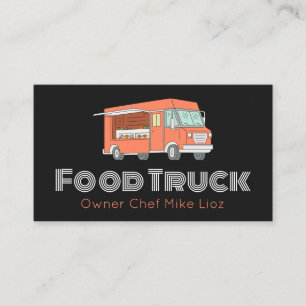 Geschäftskarte für Black & White Food Truck Visitenkarte