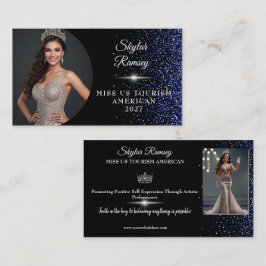 Geschäftskarte für das Royal Blue Glitz Pageant Visitenkarte