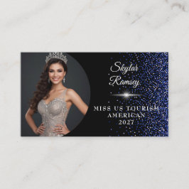 Geschäftskarte für das Royal Blue Glitz Pageant Visitenkarte