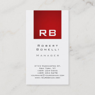 Geschäftskarte für den vertikalen, weißen Monogram Visitenkarte