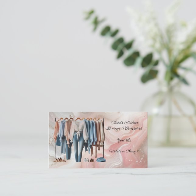 Geschäftskarte für die Boutique von Frauen Visitenkarte (Stehend Vorderseite)