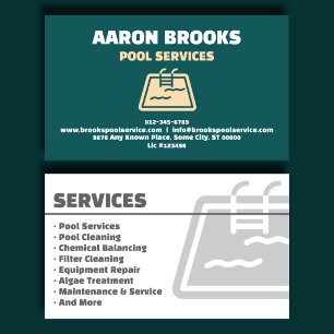 Geschäftskarte für exklusiven Teich-Pool-Service Visitenkarte