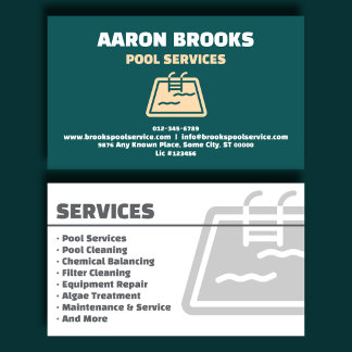 Geschäftskarte für exklusiven Teich-Pool-Service Visitenkarte