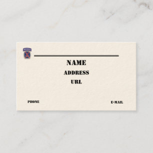 Geschäftskarte für Patches der 10. Mountain Divisi Visitenkarte