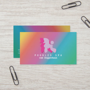 Geschäftskarte für Pudel-Paar in Rosa und Rosé Visitenkarte